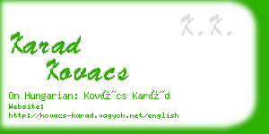 karad kovacs business card